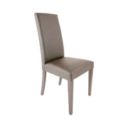 Silla de madera a juego tapizada en ecopiel gris tórtola 47x47xh.101 cm