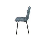 Silla Acolchada Okar Tela Azul con Costuras en Rombo