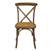 Silla cross wood asiento tejido apilable marrón cm50x50h46.5 - 88