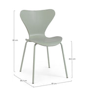 Silla de comedor de polipropileno verde TESSA 50x49,5x h82 cm