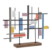 Adorno de madera de acero Mondrian