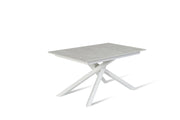 Mesa extensible cemento blanco-blanco 90 cm x 140- 190 cm H. 76 cm