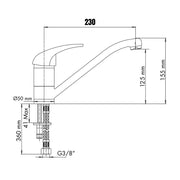 Grifo de cocina monomando granito arena 15x23x5 cm