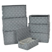 Caja poliéster gris rectangular 1-7 con asas metálicas cm40x30h21,5