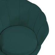 Sillón tulipán azul petróleo de terciopelo cm73x72h77