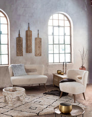 Mesa de centro de madera blanca estilo Fusion Ø50a - 35h