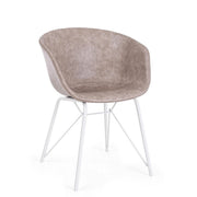 Warhol silla vintage de piel sintética blanco beige 59 x 54,5 x 80 cm