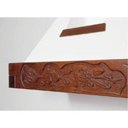 Campana de cocina rústica EPOQUE blanca con estructura de madera incrustación color tabaco 90 cm