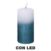 Vela de parafina led azul cm ø7,5h15