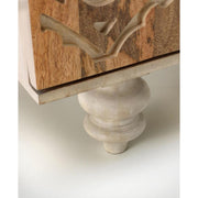 Aparador 4 puertas 1 cajón en madera de mango marrón 47x 160x h. 75 cm