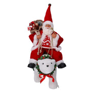 Tela Papá Noel sobre oso rojo cm30x10h36
