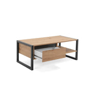 Mesa de centro con cajón roble antracita cm 100x 55 x 40 h (DENVER55)