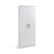 Mueble zapatero blanco con dos puertas multiusos 6 baldas cm182x71x38