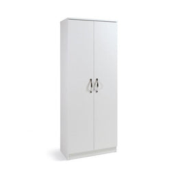 Mueble zapatero blanco con dos puertas multiusos 6 baldas cm182x71x38