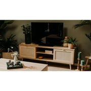 Mueble TV Bali 56A 2 puertas efecto mimbre