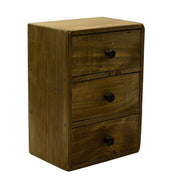 Caja de almacenamiento de madera rectangular 3 cajones cm17x12h24