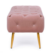 Mueble banco otomano rosa con patas 103x46x40h cm