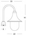 Soporte de lámpara transparente de termoplástico, 60mm de diámetro, altura máxima de la lámpara 150mm, IP43 negro