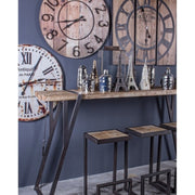 Consola de acero con tapa de madera BLOQUES 153x44 h76 cm