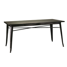 Mesa moderna con tapa de hierro marrón cm 80 x 160 xh 76