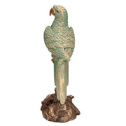 Loro resina verde dorado cm11,5x9,5h26