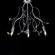 Lámpara de techo de hierro cromado pulido con pedrería cristal 3 luces cm 56