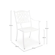 Silla de exterior Ivrea blanca con reposabrazos