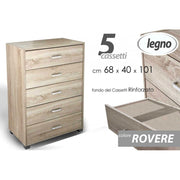 Desclio Chessboard 5 Cajones de roble 68 x 40 x 101 H CM CM