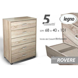 Desclio Chessboard 5 Cajones de roble 68 x 40 x 101 H CM CM