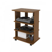 Carrito de TV antiguo de nogal 2 estantes abiertos Cm 60x45xH 81