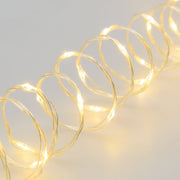 Cadena 500 MicroLED Bobina 25m blanco cálido con cable plata transparente