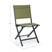 Silla de exterior en aluminio Antracita Verde ELIN 47x57x h88 cm
