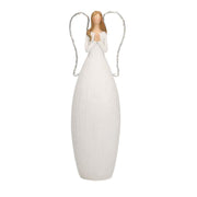 Ángel de resina blanca con led cm10x7h30