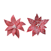 Flores navideñas nevadas variadas Ø29 cm