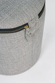 Set 2 Puf de tela con contenedor RADMILA Gris