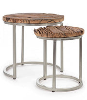 Conjunto de 2 mesas de centro modernas de madera y metal Rafter