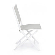 Silla de exterior en aluminio Blanco Gris ELIN 47x57x h88 cm