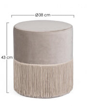 Puf Leilani efecto terciopelo gris claro D38 cm