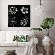 Decoración de pared abstracta negra 40 x 40 x 4 cm
