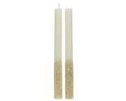 Velas doradas con purpurina Alt. 25 cm