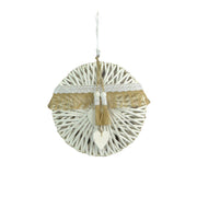 Adorno mimbre blanco con puntilla cmø32x7/5