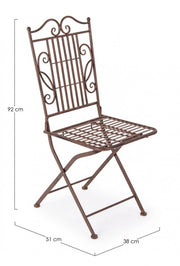 Silla plegable de acero Marrón MELANIE 38x51x h92 cm