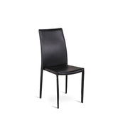 Silla en polipiel negra estructura en metal revestido 41x42xh.95 cm