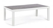 Mesa de centro para exterior en aluminio blanco KLEDI LUNAR 120x70x h43 cm