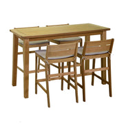 Taburete de madera con cojines de jardín cm 44 x 53 xh 64-85