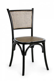 Silla de madera negra estilo vintage