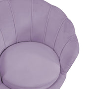 Sillón tulipán violeta de terciopelo cm73x72h77