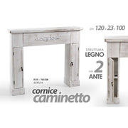 Camino Shabby Camino Anticato Mada blanca de 120 x 23 x 100 H CM