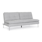 Sofá cama de 3 plazas Leon gris claro de tela L190 cm
