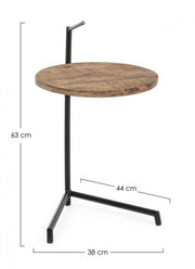 Mesita Walton de madera y acero cm 38 x 44x 63 h